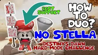 How to DUO Destinys Dawn NO STELLA / Hard Mode Challenge / BUZZER HERO UPDATE / Tower Heroes Roblox