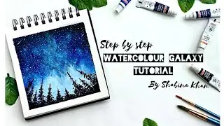 Watercolour Galaxy Painting/Easy Night sky painting for beginners/zen sangam watercolor sketchbook