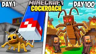 I Survived 100 Days as a Cockroach in Minecraft!