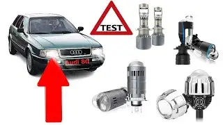 Audi 80 TEST LED Projector Lens in original headlights