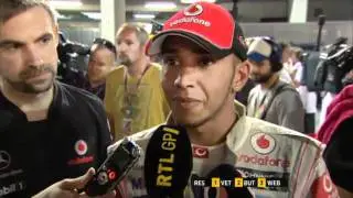 F1 2011 Singapore - Massa confronts Hamilton during his interview 