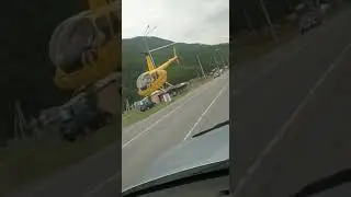 Вертолёт на заправке в Акташе