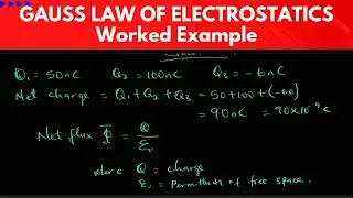 How to Determine the Net Flux Charge on a Surface. Gauss Law of Electrostatic Solved Problem.