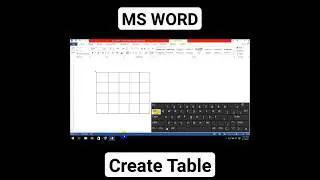 Create Table in MS Word 
