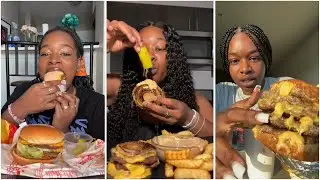 Best Big Juicy Burger Mukbangs - In and Out , Five Guys and more! TikTok Compilation | MiMukbangs