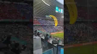 A man just parachuted in the stadium just before France vs Germany kicked off