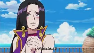 Boa Hancock Cute Moment With Luffy - Onepiece