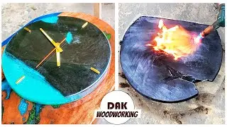 Fire Epoxy Clock || Wood Projects | DAK Woodworking