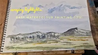 Easy #watercolour painting, mountains and landscape!