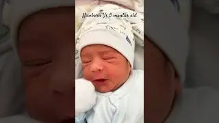 Newborn vs now challenge! #newbornbaby #5monthbaby #newbornvsnow #baby shorts#cutebaby #ytshorts