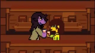 Kris and Susie Drinking Juice (Deltarune Chapter 4)
