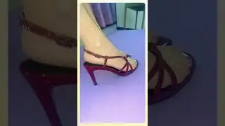 Wine - red heels & flesh-colored stockings 