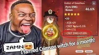 What farming the Crimson Witch Domain for a Month gets you: Genshin Impact.