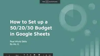 How to create a 50/20/30 Rule Budget in Google Sheets