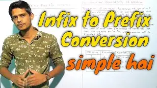Infix to Prefix Conversion in Hindi in Data structure { in simple way  }