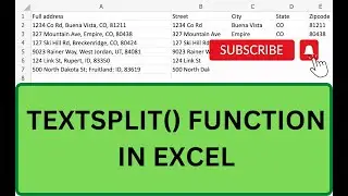TEXTSPLIT() function in Excel