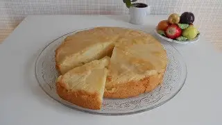 Upside down cornmeal pear cake