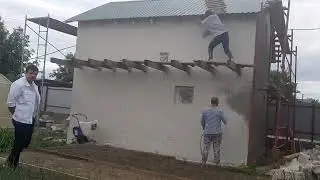 Процесс работы над фасадом! Нанесение шубы Caparol k30