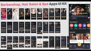 Barbershop, Hair Salon, Spa & Beautician Mobile App UI kit Template