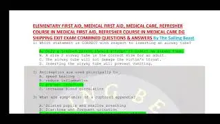 MFA, EFA, Medical Care and Refresher in Medical care & MFA DG Shipping Exit Exam Q & A Set 1