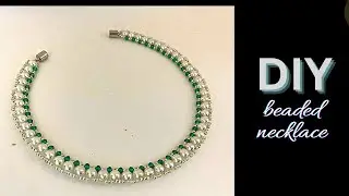 DIY Necklace. Beaded necklace. Beginner beading pattern