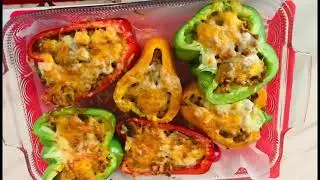 How To Make Ground Turkey & Mushrooms Stuff Peppers