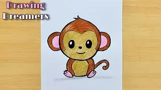 How to Draw MONKEY Easy Step by Step  || drawing for kids