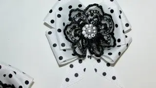 Школьные банты в горошек, бантик в школу. School bows, DIY. Мастер-класс, МК. laços