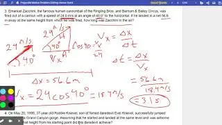 Projectile Motion Examples 1-4