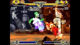 SK MUGEN - Pingu & CvS Ken vs CvS Ryu & Homer Kut Out