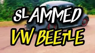 SLAMMED VW BEETLE LAYING DOWN SOME RUBBER OR ATLEAST TRY TO VW AIRCOOLED FESTIVAL BUDEL