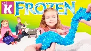 Лизун с шариками пенопласта Куклы FROZEN Анна DIY How To Make Frozen Anna Slime