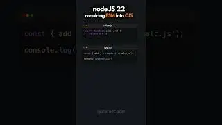 require ESM into CJS in node22 #javascript #nodejs #shorts
