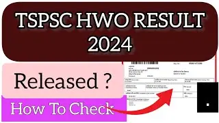 TSPSC HWO Result 2024 | How To Check TSPSC HWO Result 2024