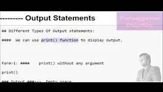 Output Statement or Print Function in Python | Print() in Python  