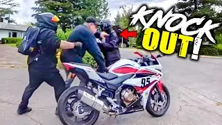 ANGRY GUY vs TWO BIKERS | EPIC & CRAZY MOTORCYCLE MOMENTS 2024 - #79