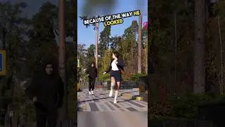 He started chasing this lady and did this to her! 😱
