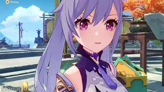 Keqing's  cute moment with her Favorite food - Genshin Impact (Moonlight Merriment Quest )