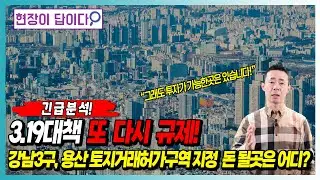 긴급분석! 3.19대책 또 다시 규제! 강남3구, 용산 토지거래허가구역 지정 돈 될 곳은 어디?