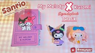 [Paperdiy] DIY Sanrio My Melody & Kuromi Squishybook | HOW TO MAKE MY MELODY & KUROMI ROOM QUIETBOOK