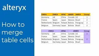 Advanced Alteryx - How To Merge Table Cells (column headers, row headers, both)