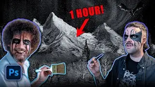 Bob Ross Tutorial In BLACK METAL ARTWORK Style!? - Photoshop 2021