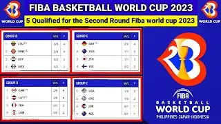 🔴5 Qualified for the Second Round. All table standings Fiba world cup 2023