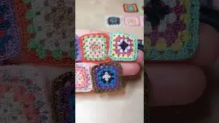 randomized microcrochet grannysquares 🧵