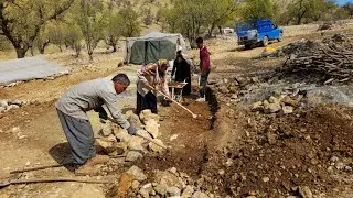 Nomadic Life: The Creativity of a Nomadic Family | Building a Cozy Nomadic Stone House🏠🌿