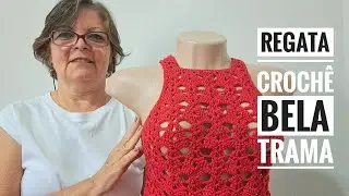 Regata de crochê, linda, com bela trama.