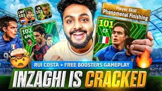 102 RATED INZAGHI IS AMAZING 🤯 | RUI COSTA’S DRIBBLES ARE SMOOTH🔥 | FREE EPIC BOOTER CARDS GAMEPLAY🥶