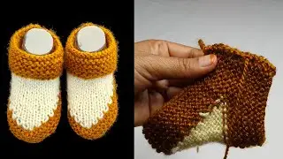 516- Very Easy Baby Booties Knitting | Baby Woolen Socks Bunai 💖 छोटे बच्चो के जुराब बनाये आसानी से