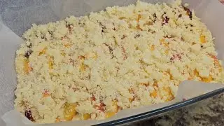Пирог с персиками, пахнет на всю улицу🤗