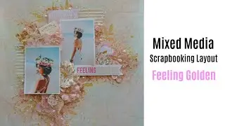 Mixed Media- Shabby Chic Scrapbook Layout- My Creative Scrapbook- Spanish Subtitles